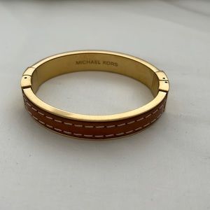 Michael Kors leather and gold bangle